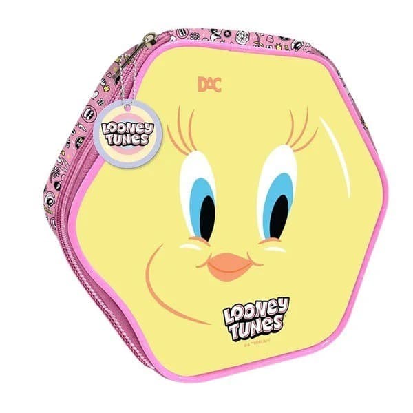 Estojo Escolar Hexagonal Looney Tunes DAC