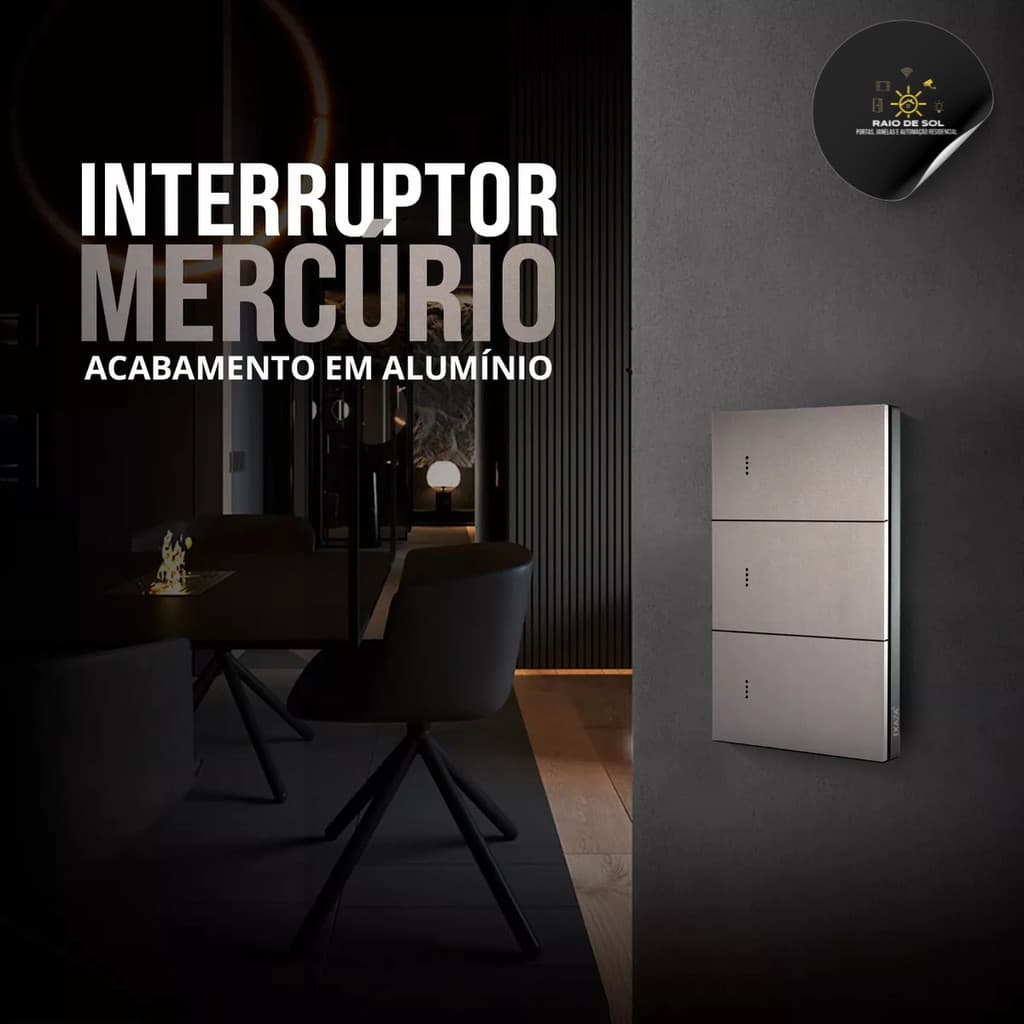 Interruptor Inteligente Mercúrio 3 Tecla Física Zigbee Ekaza