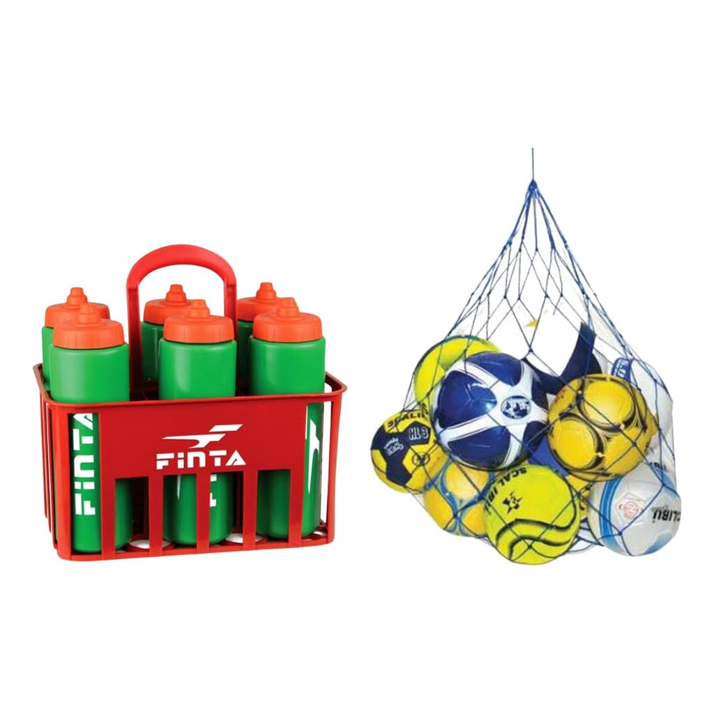 Kit Cesta com 6 Squeezes Válvula Automática + Saco Reforçado Para Até 10 Bola Futebol Oferta