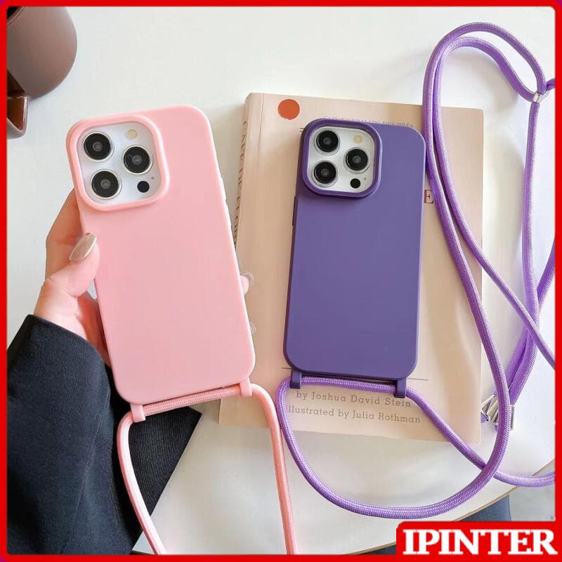 Crossbody Colar Cinta Cordão Silicone Caso Para iPhone 17 Ar 15 14 13 12 11 Pro Max Capa