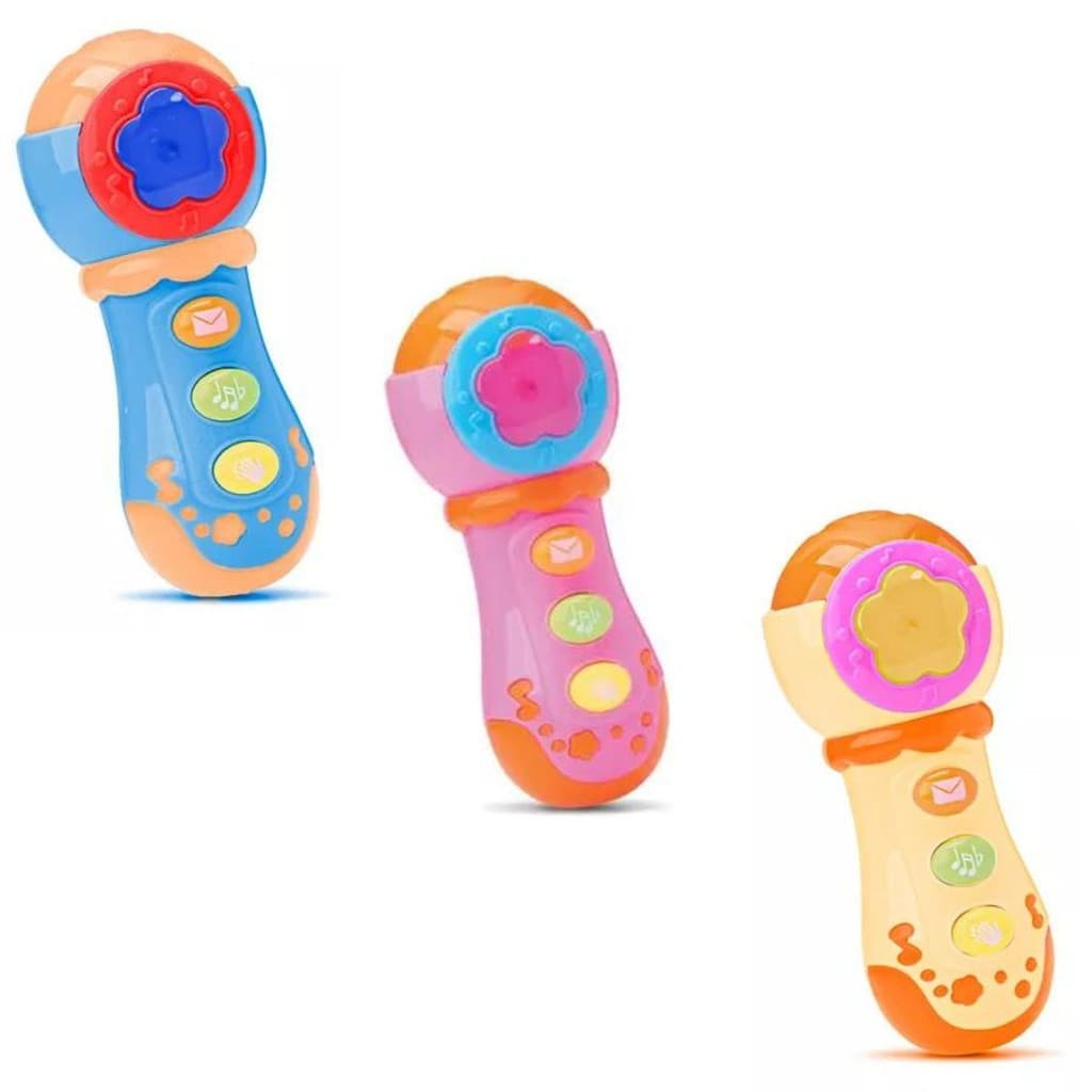 MINI MICROFONE MUSICAL INFANTIL COM LUZ E SOM BRINQUEDO PARA BEBÊS - BEE TOYS
