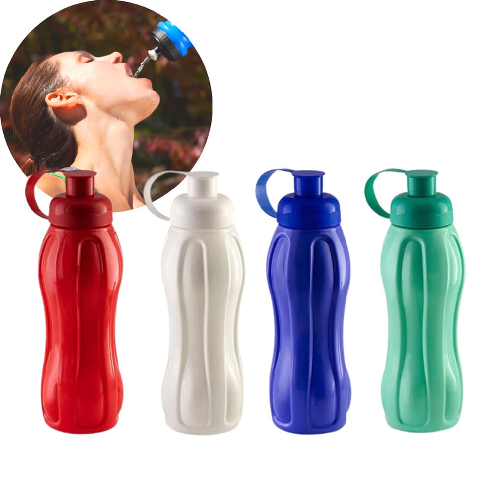 Squeeze Plástico 600ml Garrafa de Água Bebidas Garrafinha