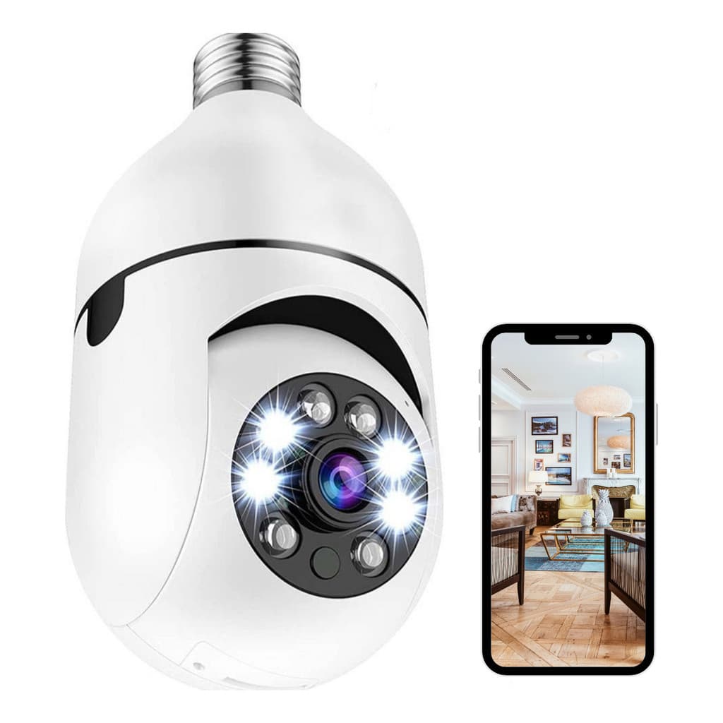 Câmera Monitoramento Sem Fio Hd Segurança Audio Bidirecional Bocal Lampada