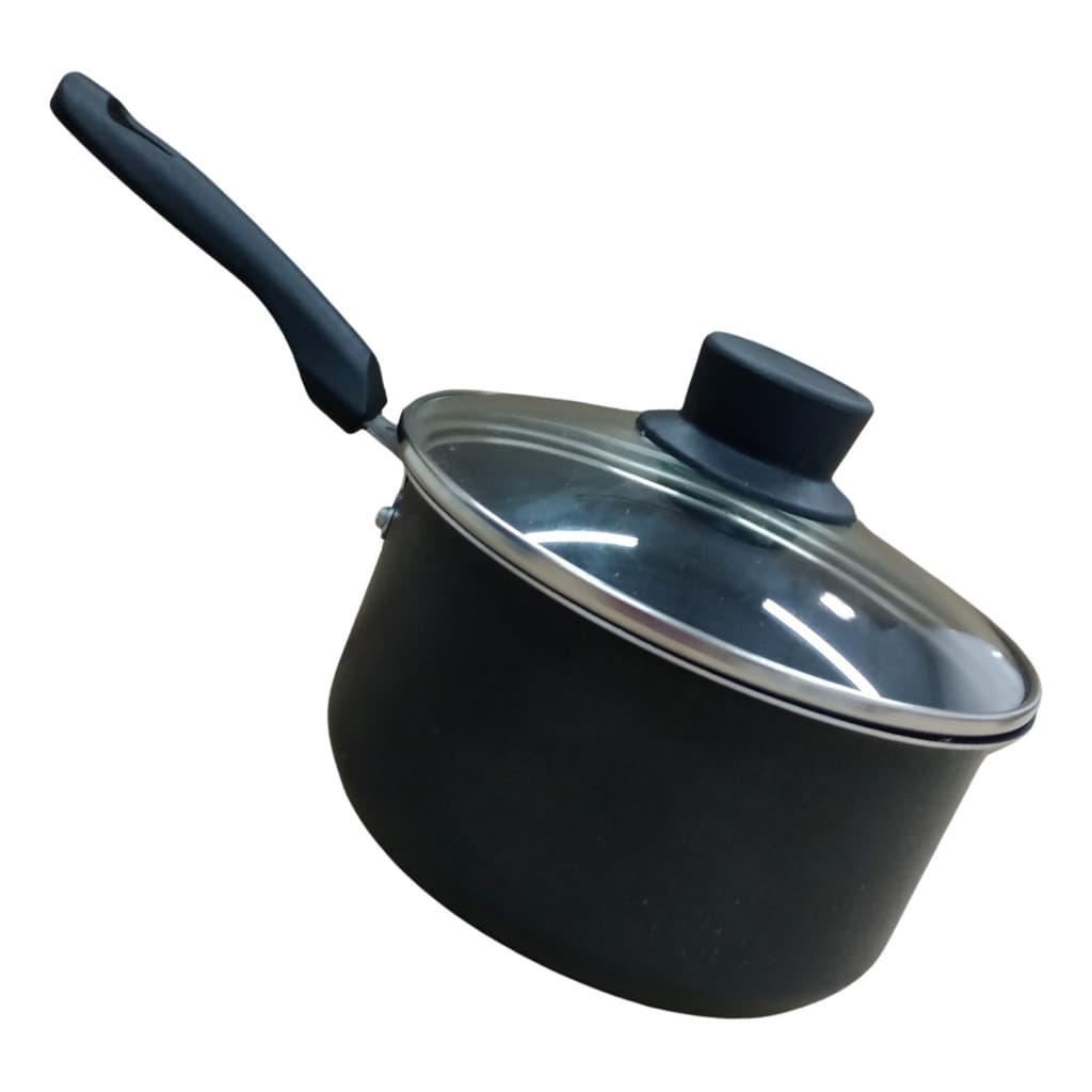 Panela Rl Pequena Antiaderente Tampa Vidro 14cm 1 L Preto