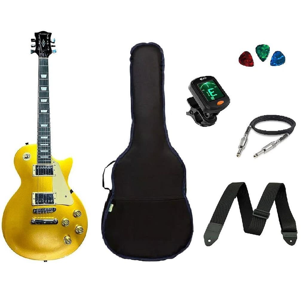 Kit Guitarra Strinberg Les Paul LPS230 + Afinador Digital + Acessórios Dourada