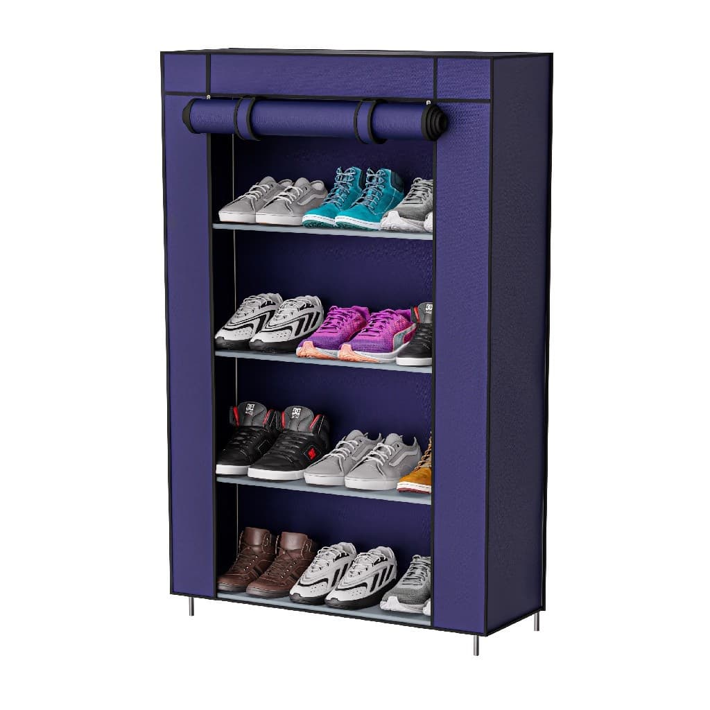 SAPATEIRA ORGANIZADOR DESMONTÁVEL COMPACTO 4 ANDARES AZUL