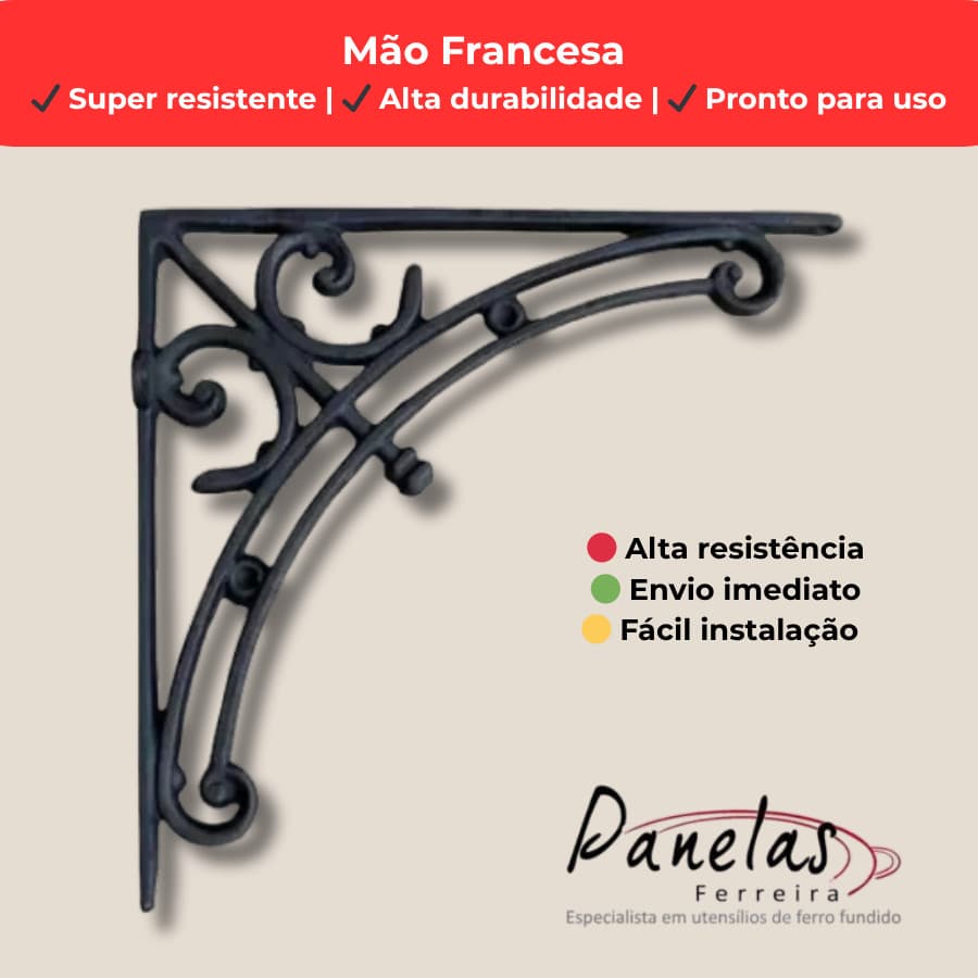 Mão Francesa De Ferro Cantoneira Suporte Para Prateleira  Resistente Suporte Decorativo 38x40