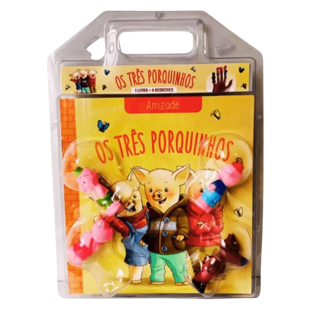 Os Três Porquinhos - Amizade - 1 Livro Físico + 4 Dedoches