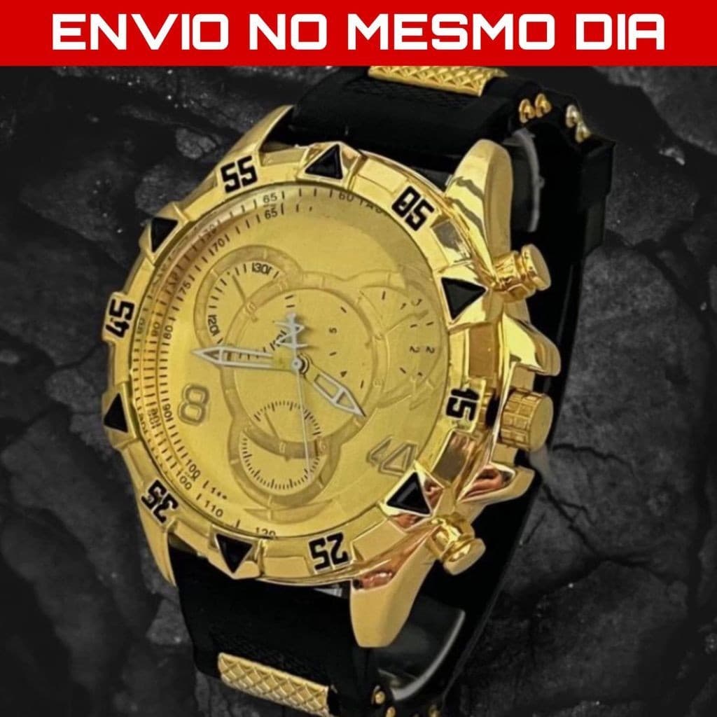 Relógio Masculino a Prova d Água de Luxo Moda Original 18k Silicone
