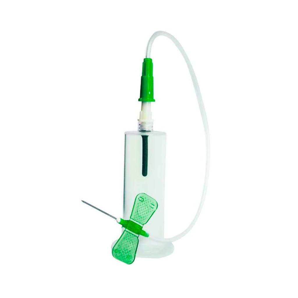Kit Coleta Sangue Escalpe 21G Adaptador Agulha Vacutainer Laboratório Enfermagem