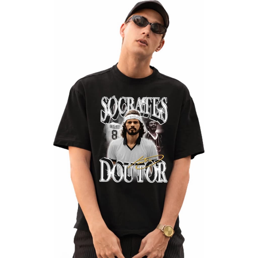 Camiseta Jogador Socrates Campeão Camisa Blusa Timão Gaviões Corinthians