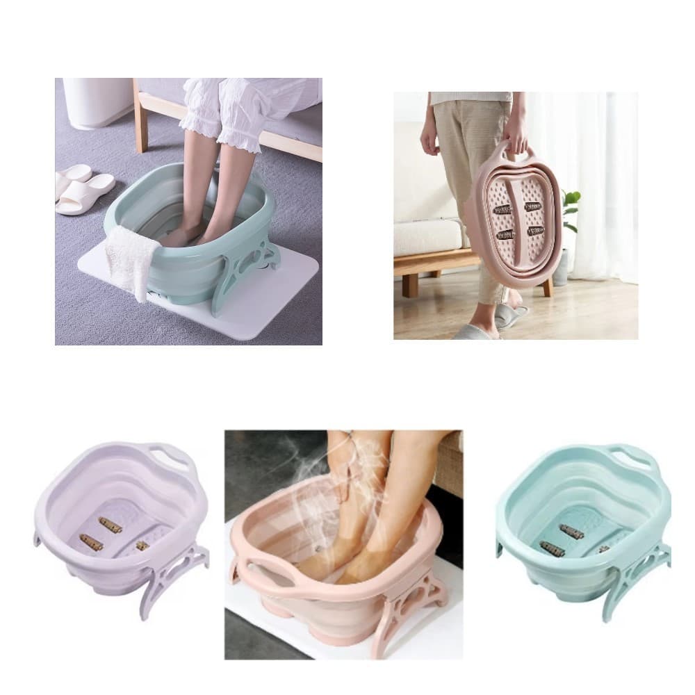 Bacia Para Pés Escalda Pedicure Ofurô Spa para Pés Dobrável