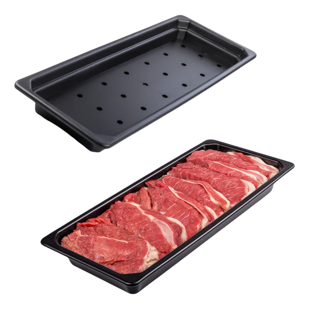 Kit 5 Bandeja Com Fundo Falso E Dreno Balcão Açougue 75x28
