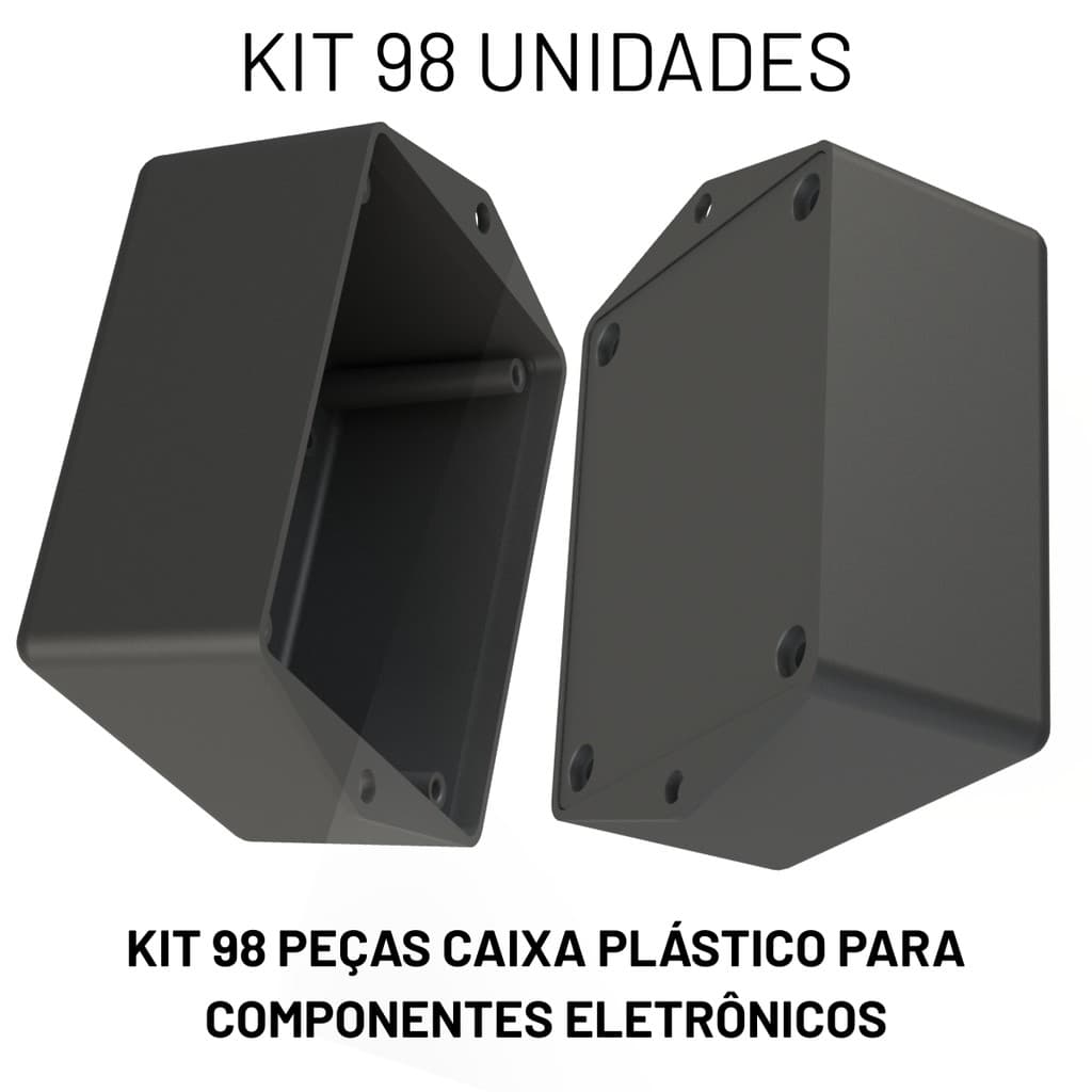 Kit de 98 peças Caixa Plástica Gabinete Pb-075 Para Componentes Eletrônicos 5019-K98