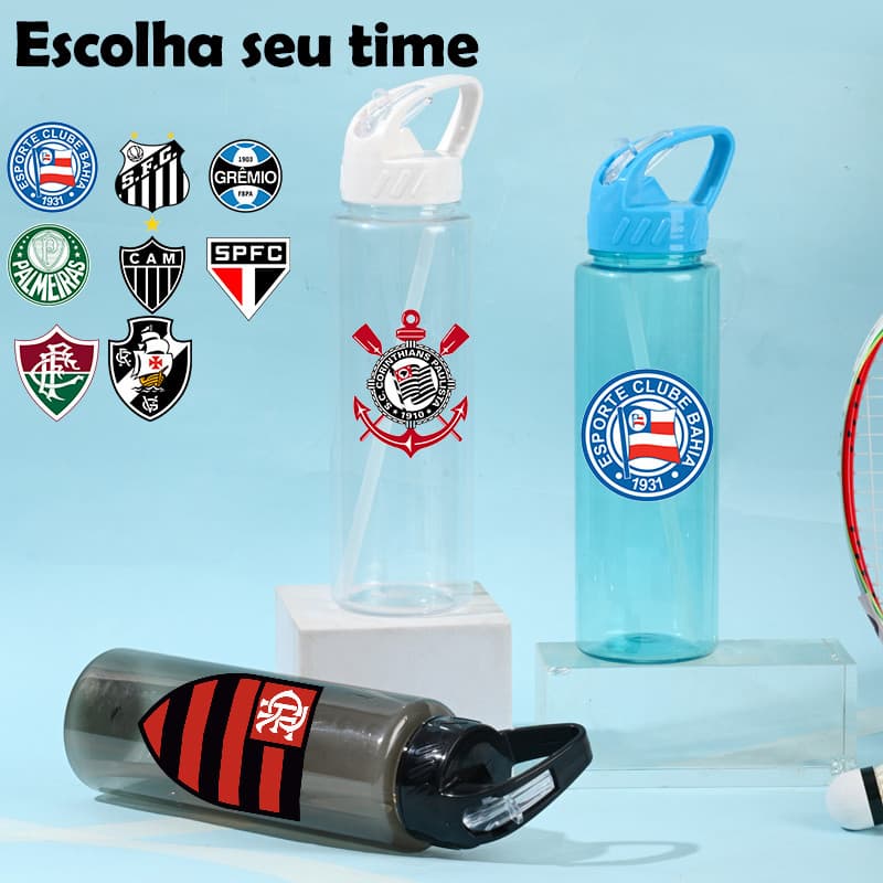 Garrafa TIMES Esportivo com bico canudo 650ml