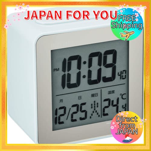 RITMO Relógio de mesa Relógio rádio Despertador Fit Wave D158 Digital Temperatura Calendário RHYTHM PLUS 8RZ158SR04