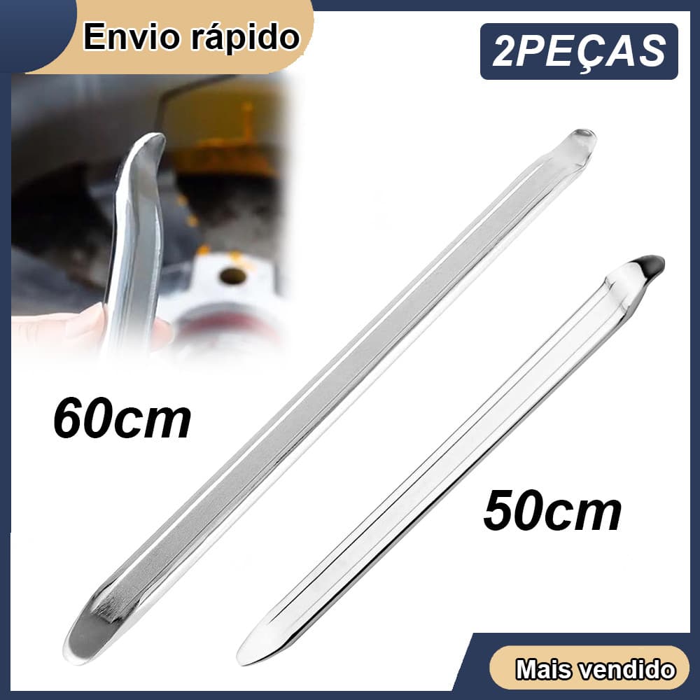 Jogo 2 Espatulas Para Pneus Borracheiro Profissional 50cm 60cm Aço Reforçada