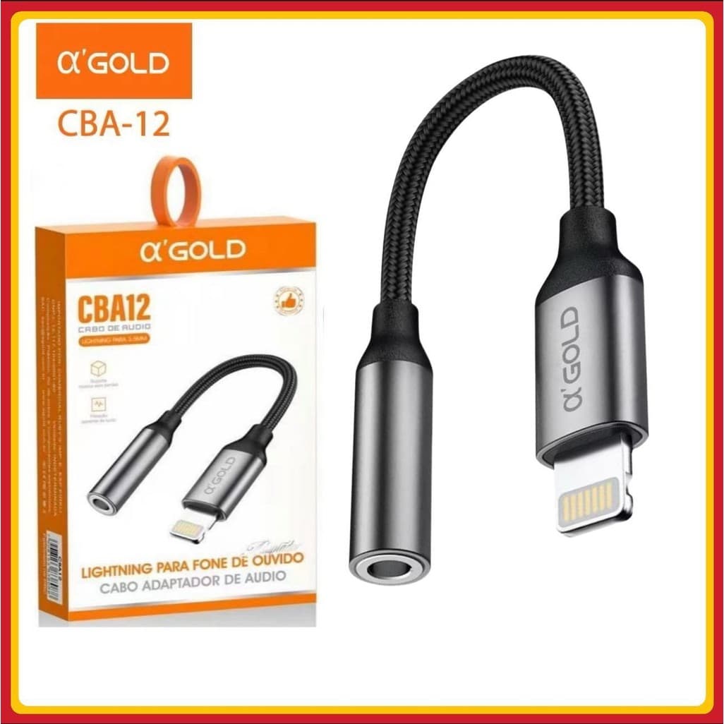 Cabo Adaptador de Fone Ouvido Lightning P2 P3 Compatível Com iPhone
