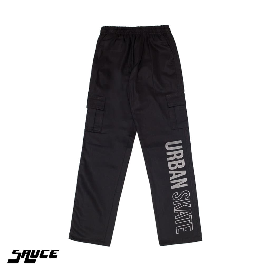 Calça Cargo Urban Skate Escrita Lateral Estilo Urbano Sarja Streetwear Unisex