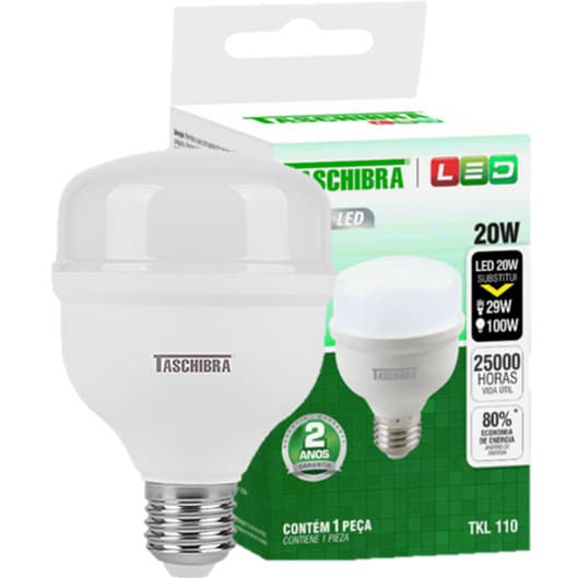 Kit 2 Lampada Led Bulbo 20W Branco Neutro 4000K Alta Potencia