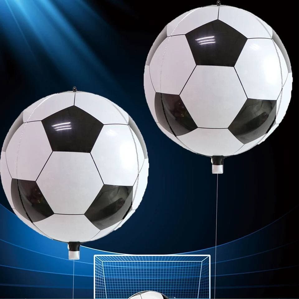 Balão Metalizado Bola De Futebol 4d 63cm Festa Decoração Enfeite