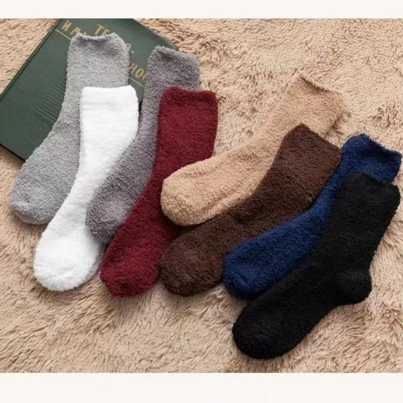 Kit 6 Pares Meias De Lã Felpuda Grossa Para Frio Quente Adulto Femininas Meias De Chão De Outono E Inverno