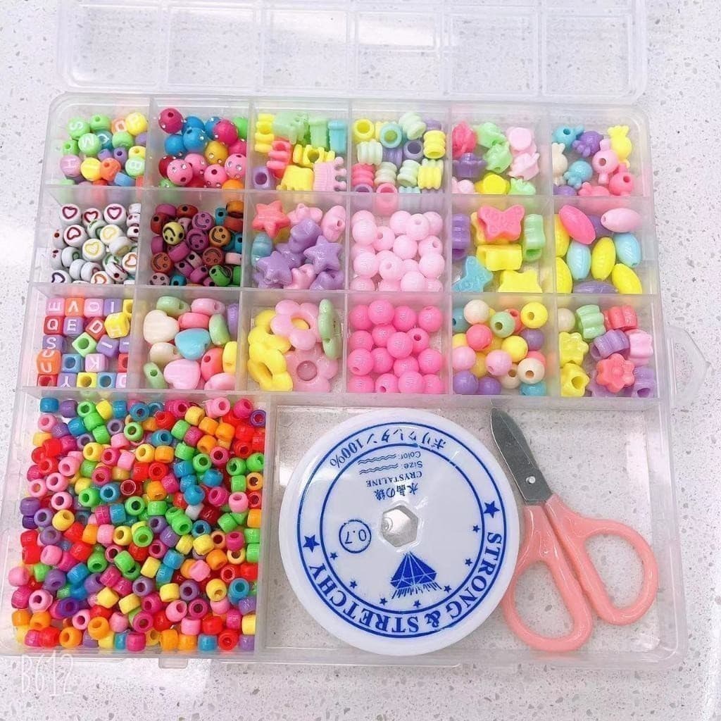 1/2 PCS Maleta Infantil  Conjunto Silicone Micangas de fazer Pulseiras Miçangas Colares-GUI ANA