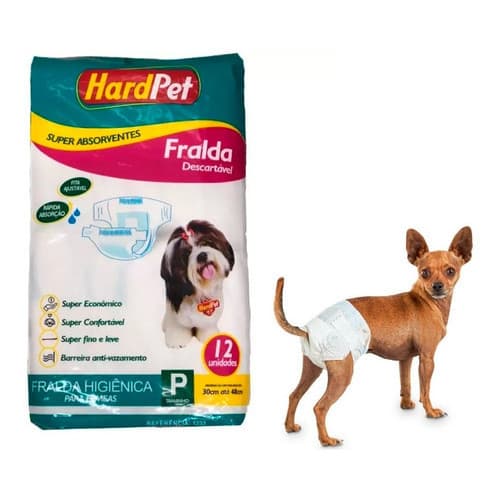 Fralda Descartavel Para Cães P - Hard Pet - Pequeno Porte