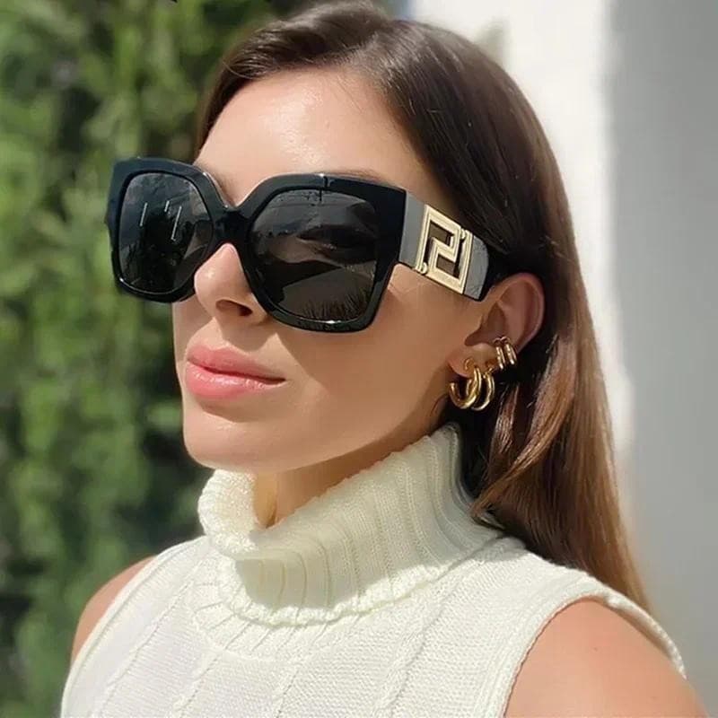 2024 Nova Moda Clássica Estilo Clássico Óculos De Sol Gradiente Cool Women Vintage Design Marca Square Oculos Moldura Grande