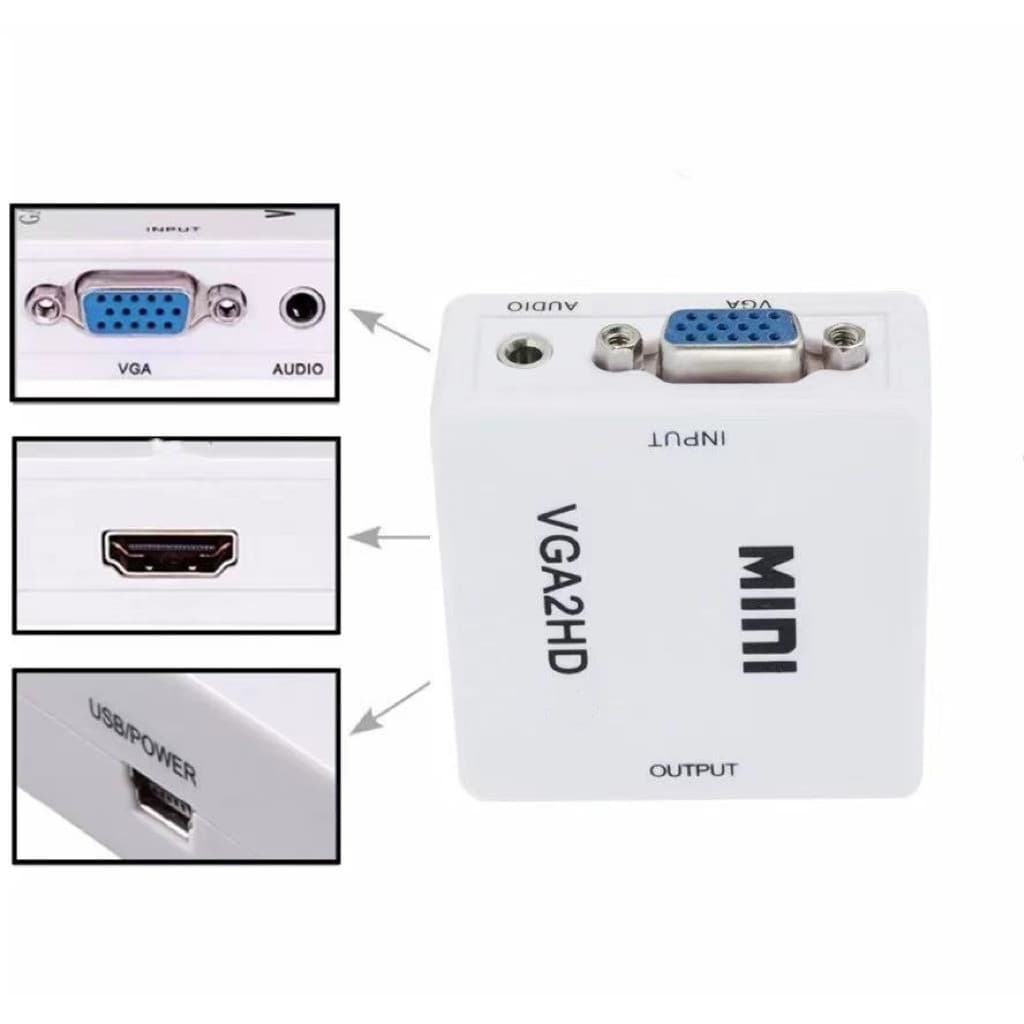 Adaptador Conversor VGA Para HDMI Full HD 1080P Com Áudio Interface Multimídia Plug Play Para TV Monitor Projetor