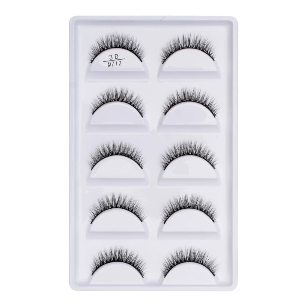 Cartela com 5 pares de cilios postiços naturais modelo - MZ12