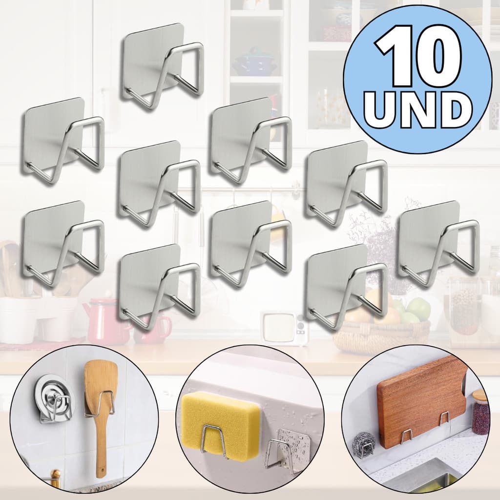 Kit Gancho Para Esponja Aço Inoxidável Suporte Porta Bucha De Pia Prateleira - Escolha Seu Kit