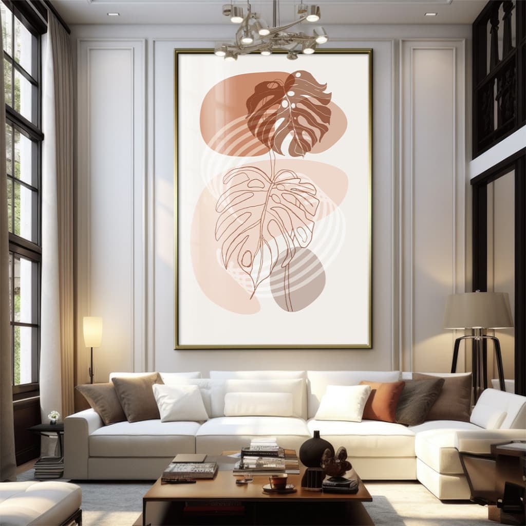 Quadro Decorativo GRANDE Alta Resolução Para Sala Quarto Escritório Costela de Adão Minimalista