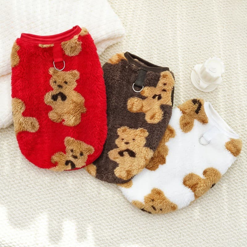 Roupas Fofas De Urso Para Cães , Suéter Quente Gatos , Colete De Pelúcia Animais De Estimação Grandes , Roupa De Cachorr