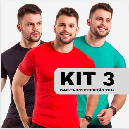 Kit 3 Camisas De Academia Corrida Masculina Dry Fit Proteção Solar
