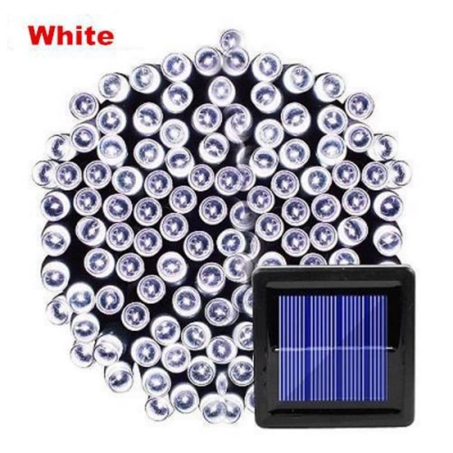 Cordao De 100 Leds Solar 10M Uso Externo PromoçãO Natal Externo Fixo E 8 FunçõEs Prova D'áGua
