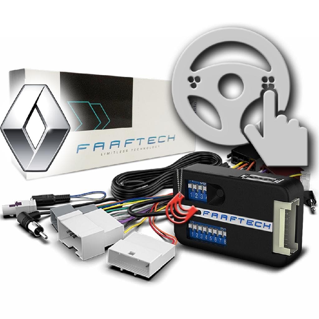 Interface Controle Comando Volante + Chicote Adaptador Conector Ligação Renault - Faaftech FT-SW-RN