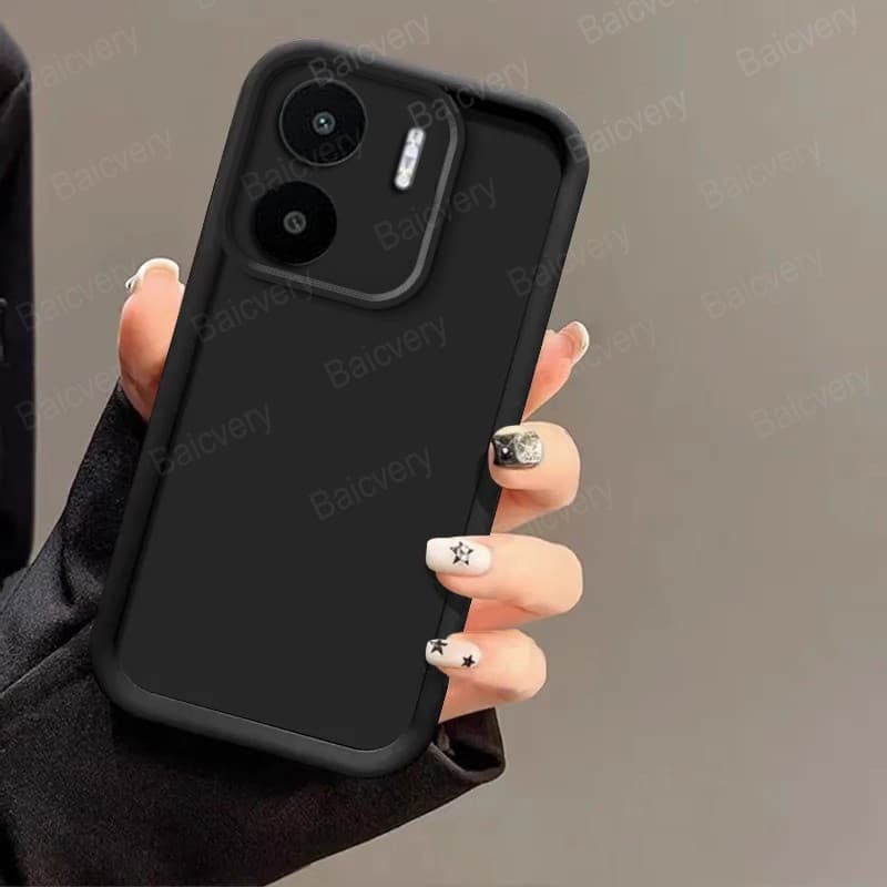 Capa De Telefone Para Xiaomi Redmi 13C 4G/POCO C65 4G Proteção Completa Fosca Macia TPU Anti Queda Lente