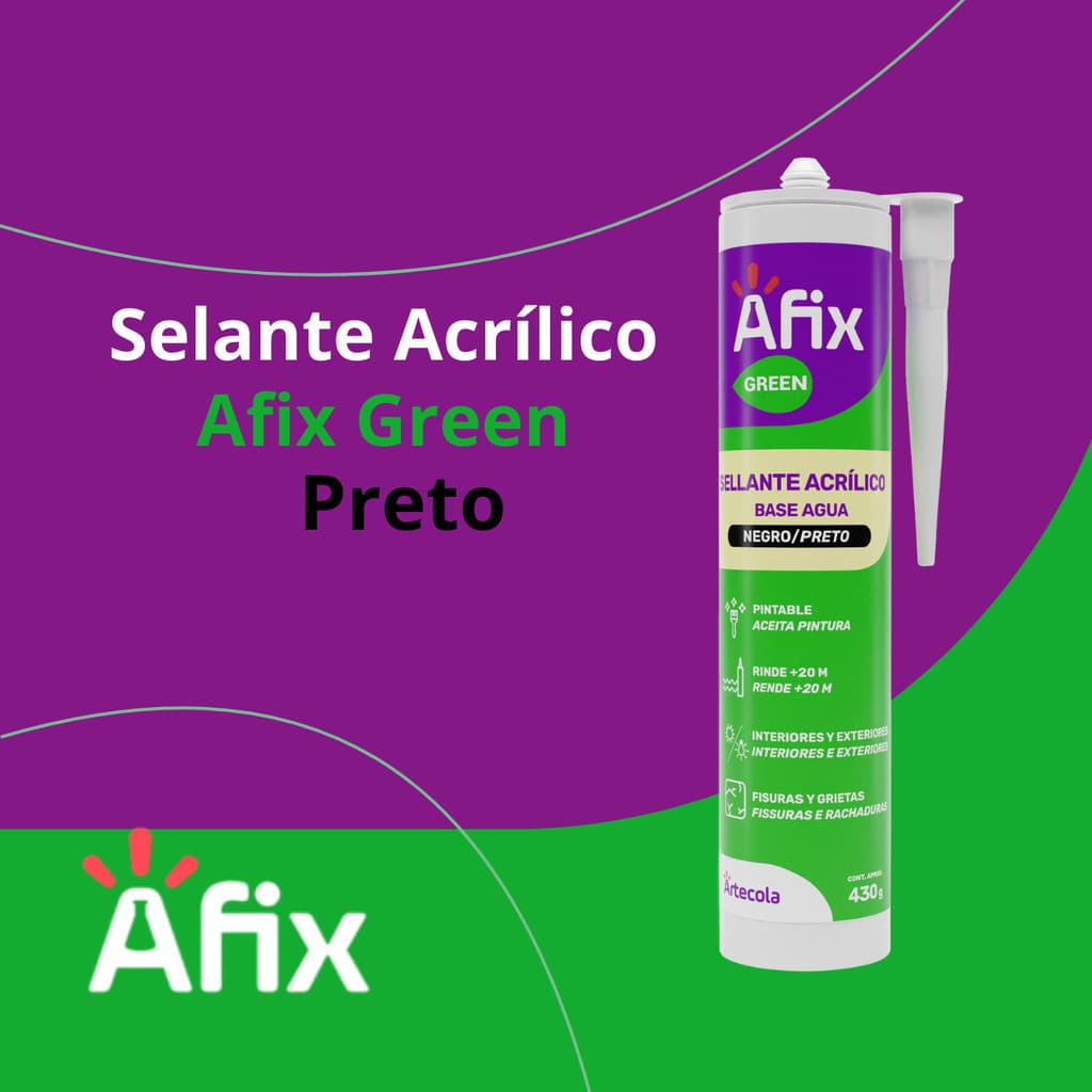 Selante Base D'água Preto 430g - Afix