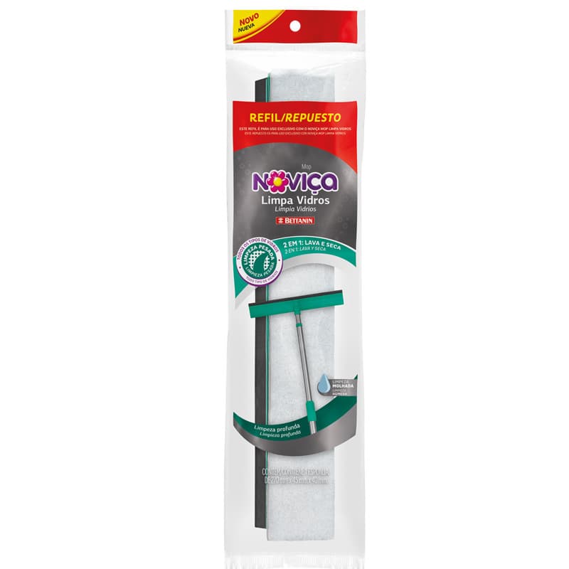 Refil Para Mop Rodo Limpa Vidro Novica 27cm