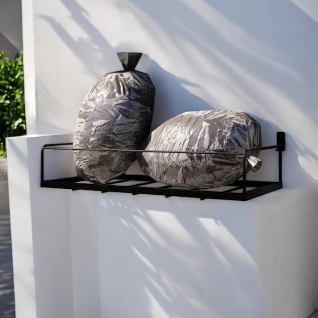 Cesto De Lixo Retrátil Lixeira De Parede Externa Preto Fosco Ou Branco