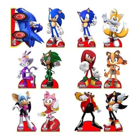 Decoração Sonic - 10 Displays De 20cm Totens