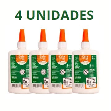 Cola Branca Líquida 90g- Leo e Leo- 4 UNIDADES Cola Escolar