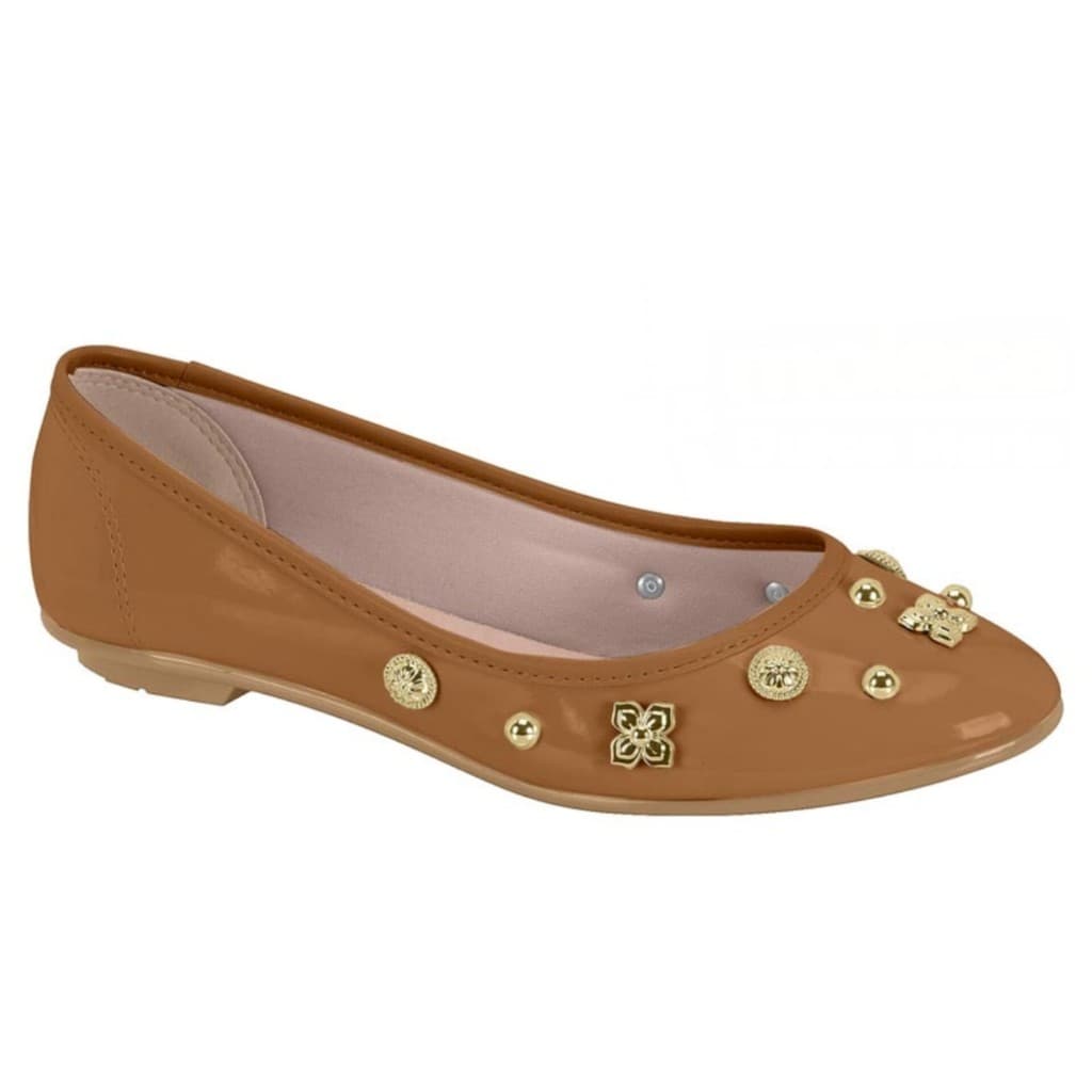 Sapatilha Feminina Moleca Verniz Flesh Neo 5027.1485
