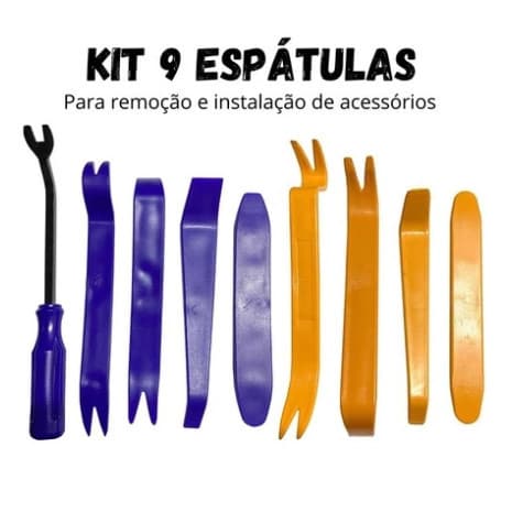 Kit 9 Pçs Espatulas Ferramenta De Nylon Desmontar Painel Forro De Porta Automotivo