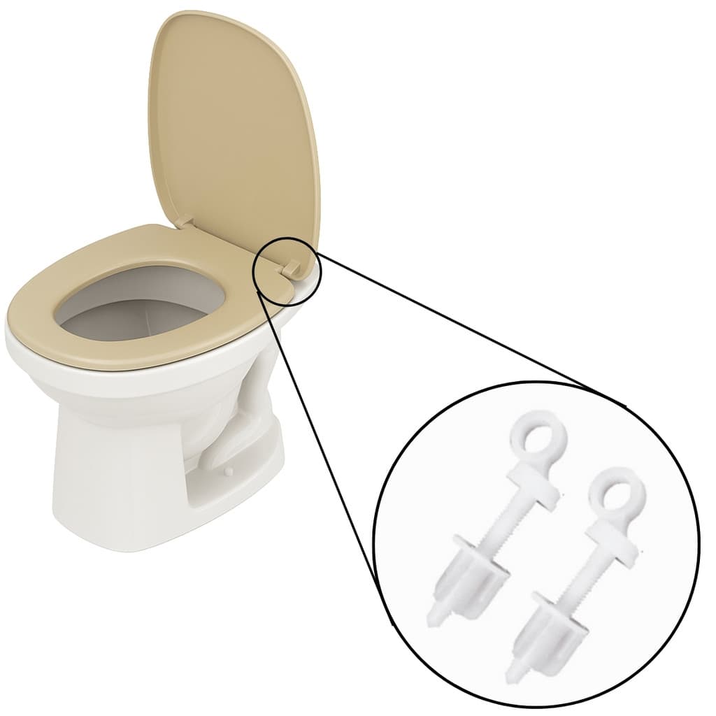 Assento Sanitário Tampa Oval Soft Bege + Parafuso de fixação para assento sanitário