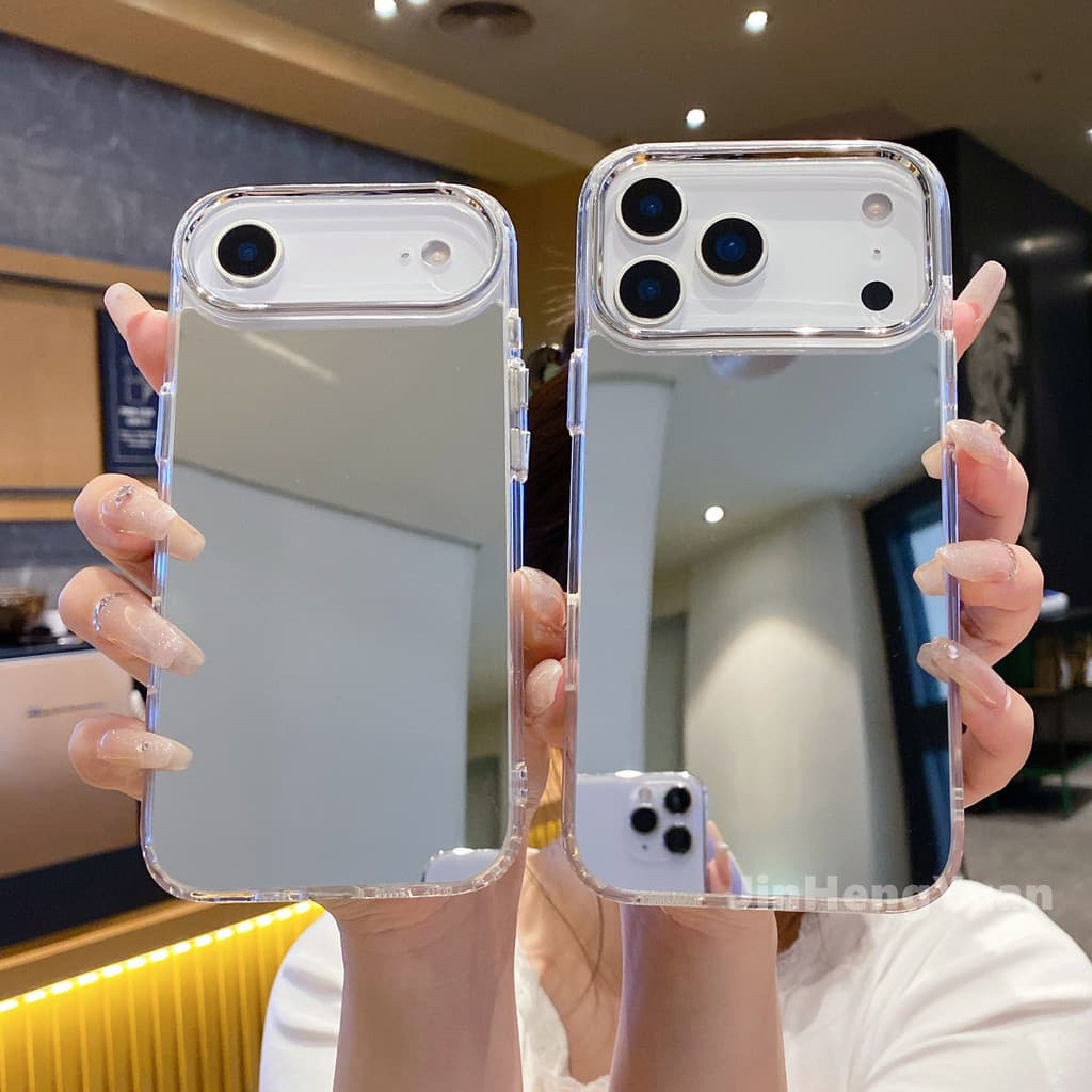 Capa Espelhada 2 Em 1 Para IPhone 17 16 15 14 13 12 11 Pro MAX XR X XS PLUS De Proteção Anti-Queda