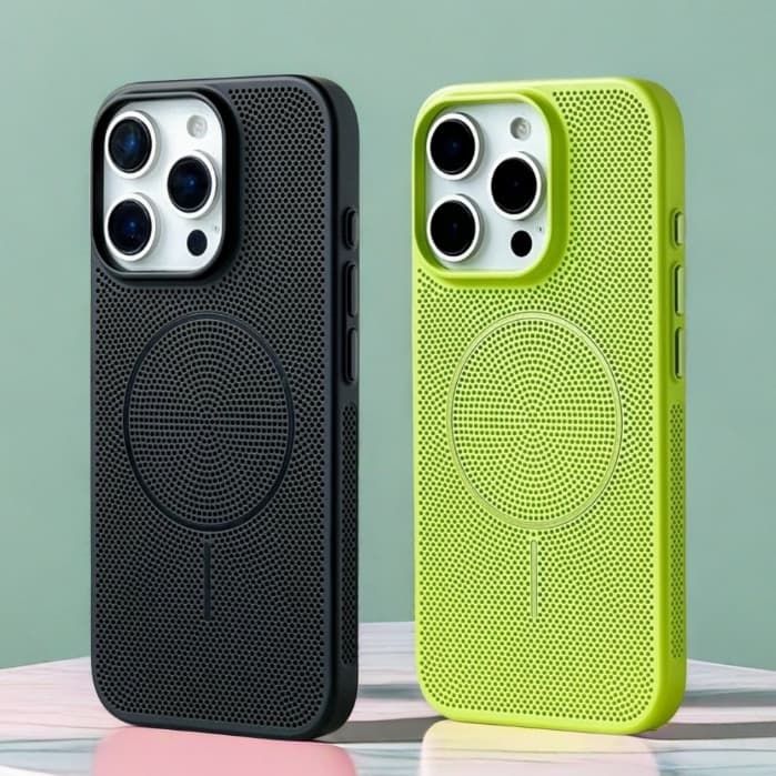 Dissipação De Calor Magsafe Respirável Verde Capa Protetora Para iPhone 11 12 13 14 15 16 Pro Max 16 Plus
