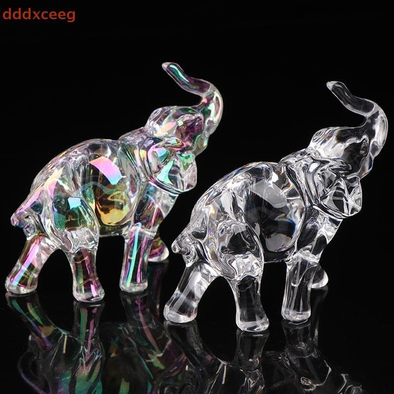 [dddxceeg] Estátua De Elefante De Cristal Fofa Animal Bebê Ornamentos Artesanato Enfeites De Mesa Sala De Estar