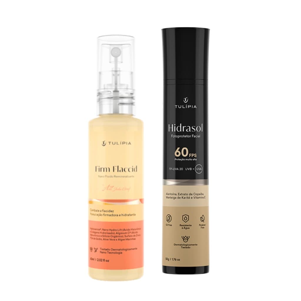 Kit Pós Sol Facial e Corporal Protetor Solar FPS60 e Flaccid